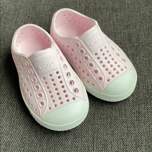 Like new Native Toddler Shoes, size 4, pink/white